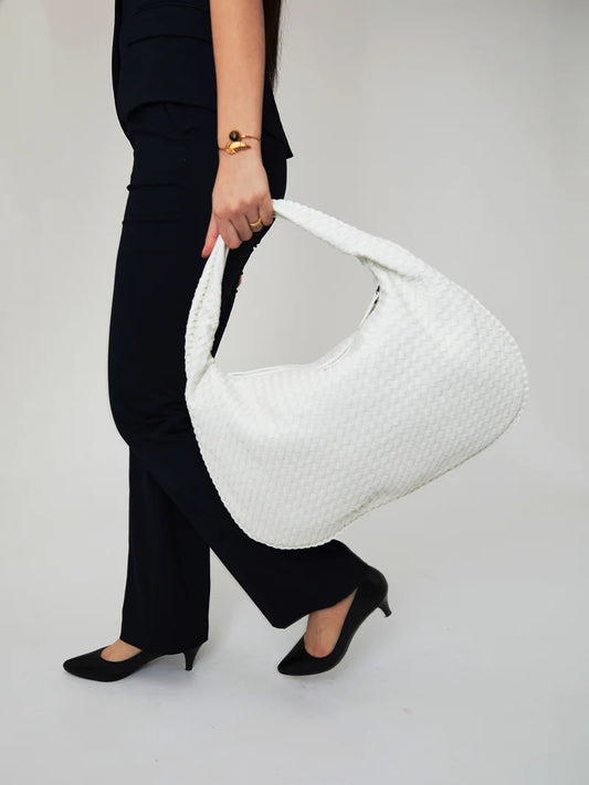 BIG WHITE LEATHER BAG-EMANUELA DELLUCCI™️