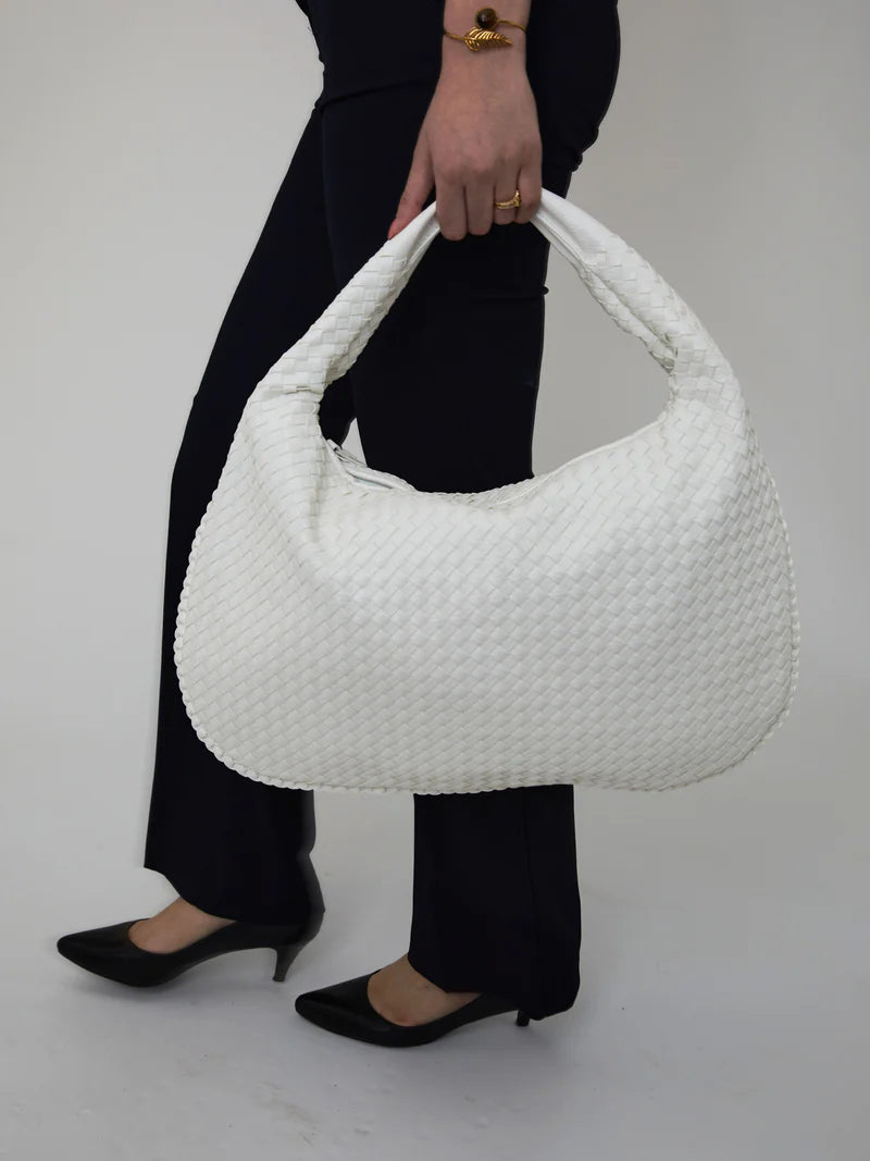 BIG WHITE LEATHER BAG-EMANUELA DELLUCCI™️