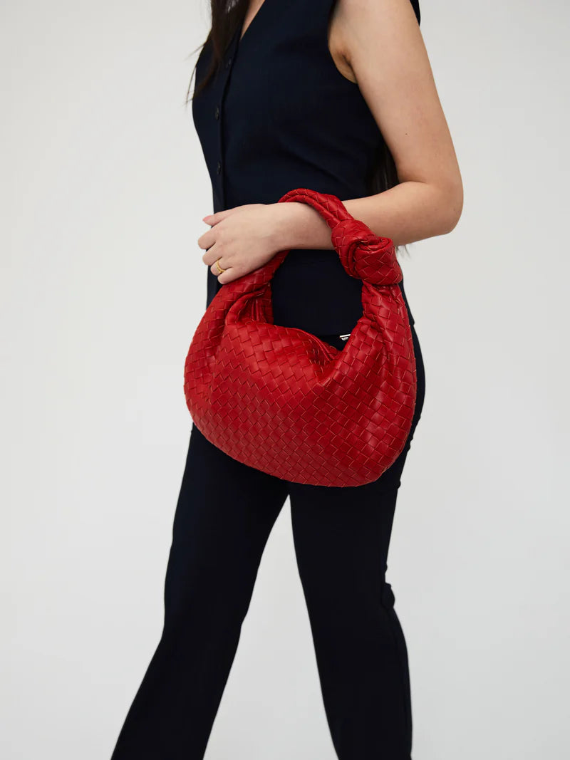 MEDIA RED LEATHER BAG-EMANUELA DELLACCI™️