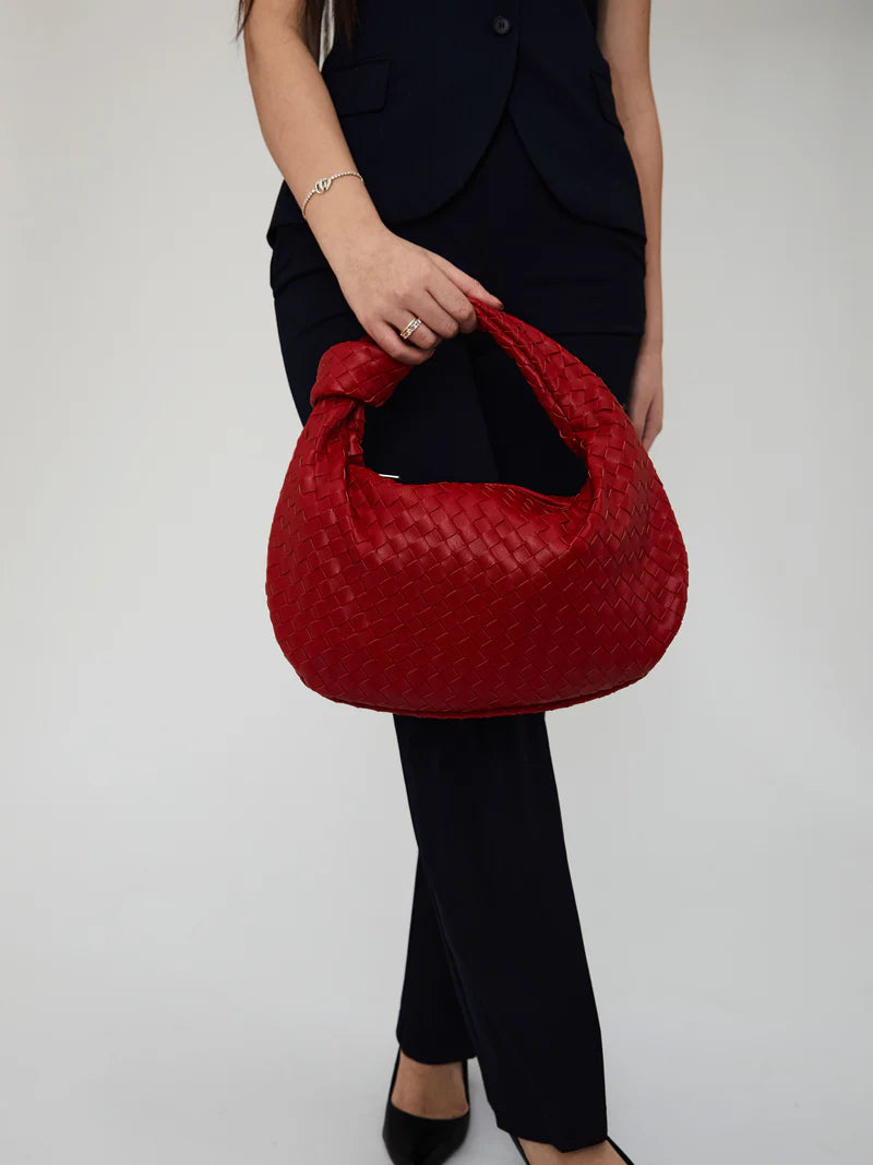 MEDIA RED LEATHER BAG-EMANUELA DELLACCI™️