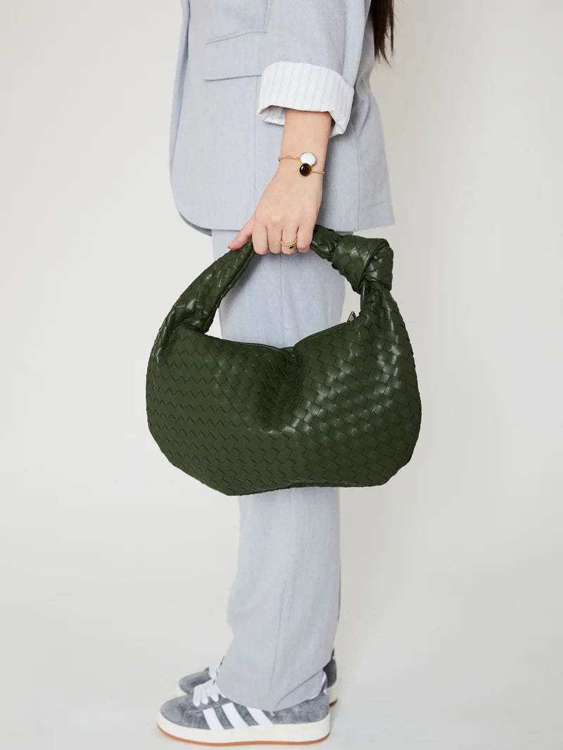 MEDIA GREEN LEATHER BAG-EMANUELA DELLACCI™️