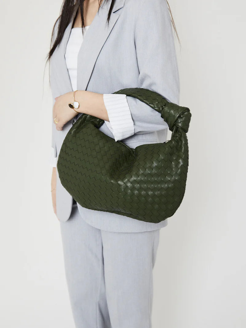 MEDIA GREEN LEATHER BAG-EMANUELA DELLACCI™️